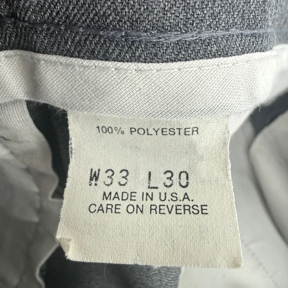 Levis Action Slacks Mens 33x30 Gray Vintage Polyester Straight Leg Dress Pants